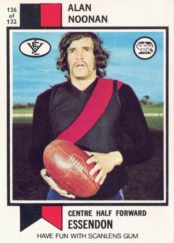 1974 Scanlens VFL #126 Alan Noonan Front